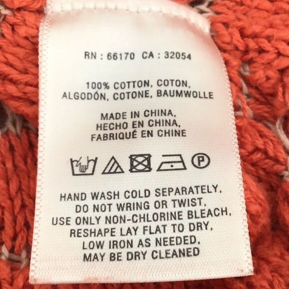 Anthropologie Moth Dotdot Orange Knit Pullover Zip Closure Spring Sweater - Picture 16 of 16